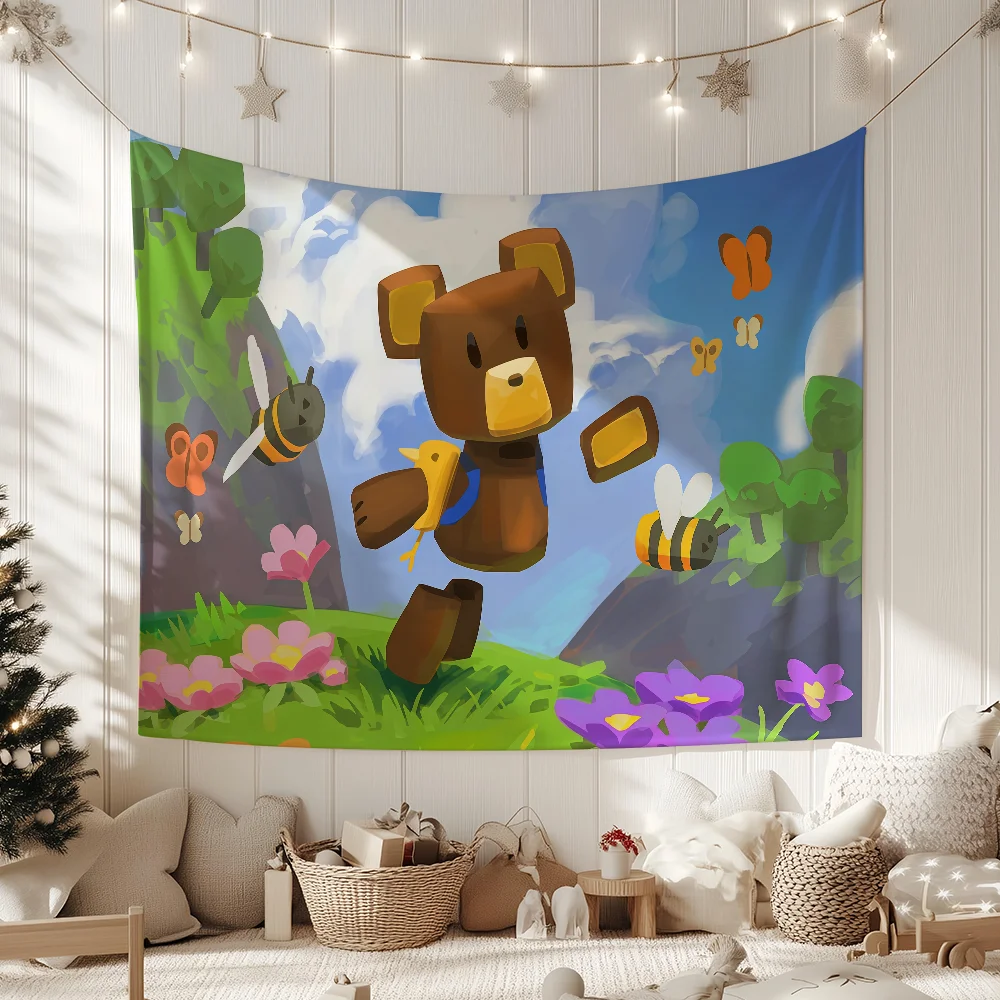 Game S-Super Bear A-Adventure flag Room Decoration Wall Tapestry Hanging Aesthetic Bedrooms Advertising Banner