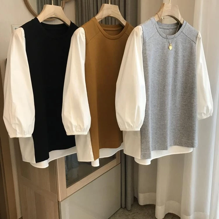 

Мужская повседневная толстовка свободного кроя с круглым вырезом, в стиле пэчворк, для осени и зимы, больших размеров, уличный стиль, бренд