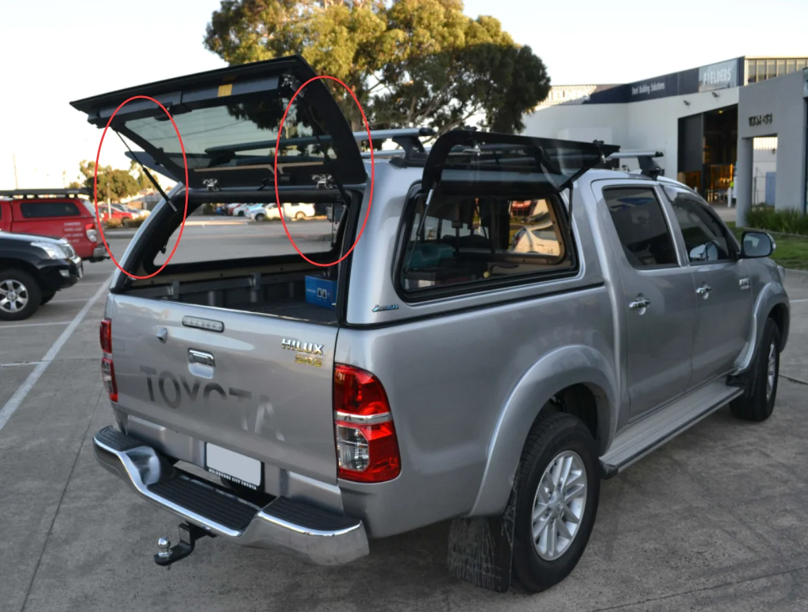 

2PCS Rear Window Glass Damper For Toyota Hilux Hardtop Canopy 2004-2015 Tailgate Glass Boot Gas Spring Struts Prop Lift Support