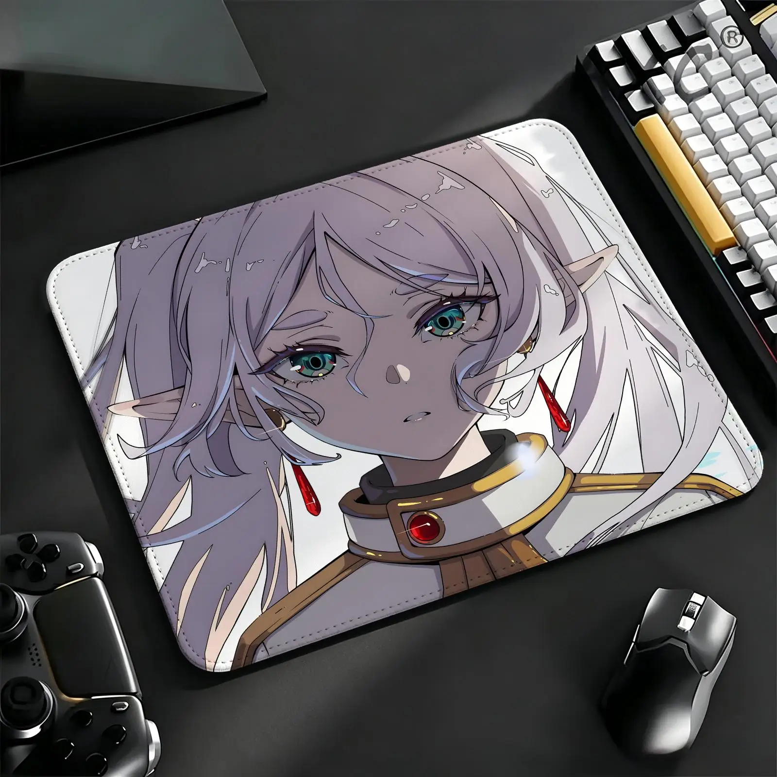 Compact Gaming Mat Reinforced Stitched Border,Portable Laptop Desk Pad for Office & E-sports Frieren Beyond Journey's End