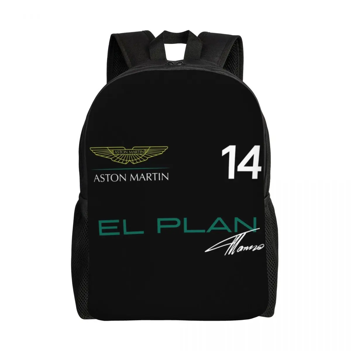 Customized 3D Print Fernando Alonso 14 Aston Martin Backpack  College School Travel Bags Men Women Bookbag Fits 15 Inch Laptop