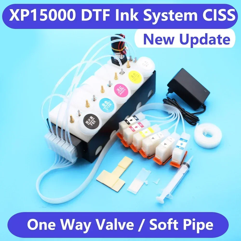 XP15000 CISS DTF Ink Supply System Kit for Epson DTF White Ink Tank with Stirrer Mixer XP-15000 DTF DTG Ink Container Continuous