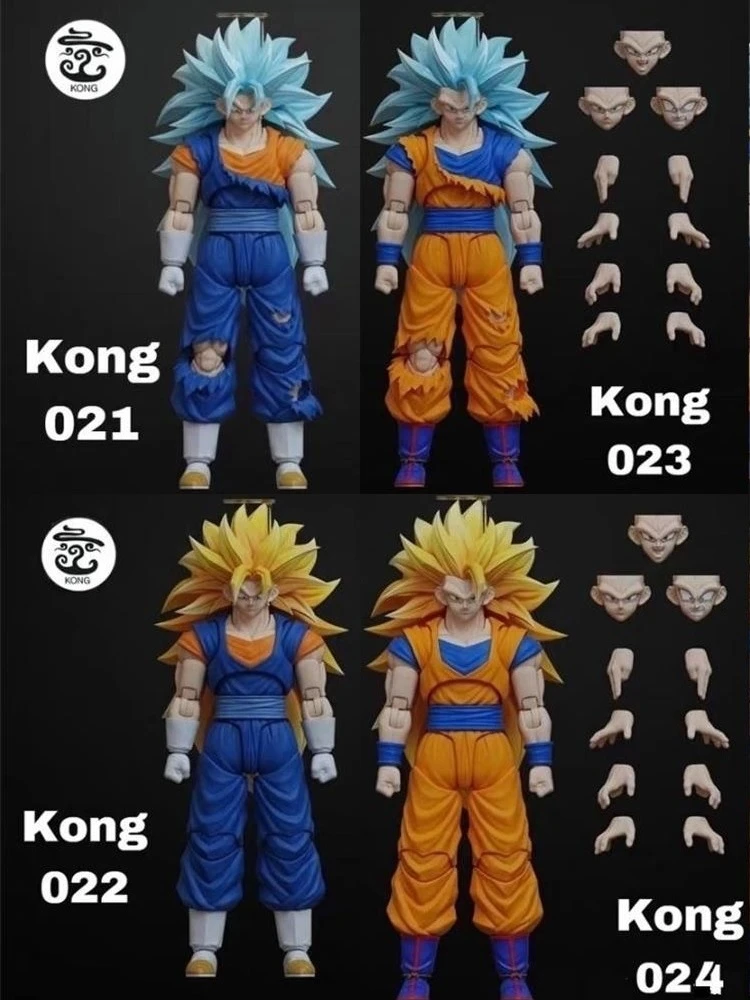 Kong Studio Beast Deities Dragon Ball Z SHF Son Goku Ssj3 Vegeta Super Saiyan Anime Action Figure Figuarts Figurine Gifts Toys