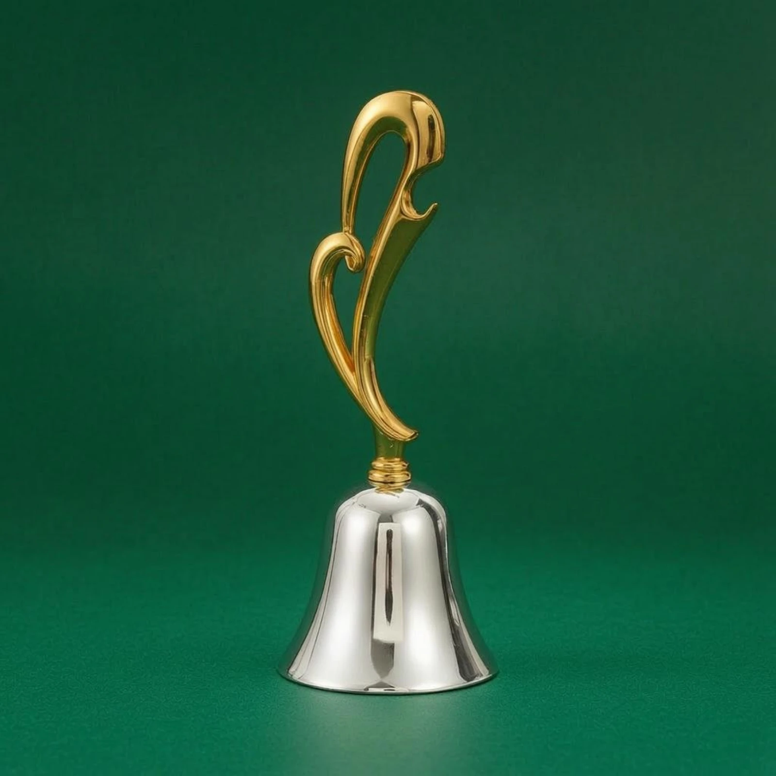 Zinc Alloy Bell Gold-Tone Handle Handheld Bell Handbell Sturdy Home Accessory Loud