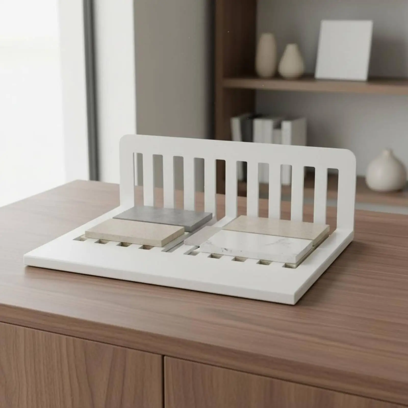 stone-sample-display-stand-multi-compartment-design-slotted-tile-display-rack-construction-metal-material-sample-rack-for