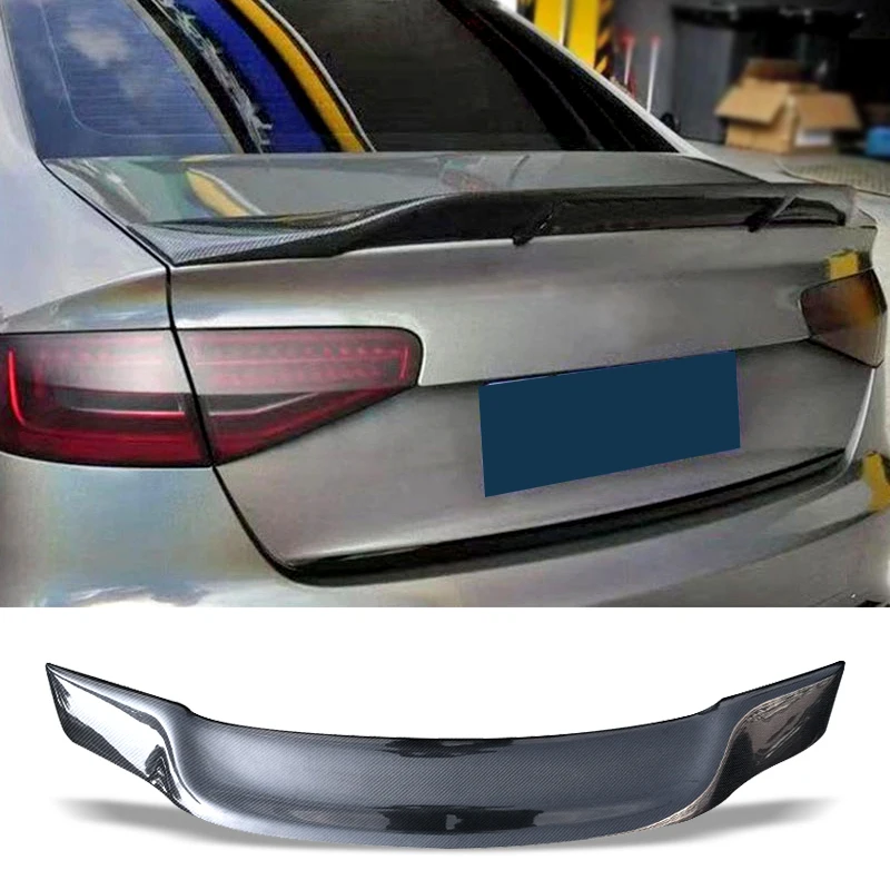 Real Carbon Fiber Spoiler for Audi A4 B8 B8.5 Sedan 2008 - 2015 Rear Trunk Ducktail Wing