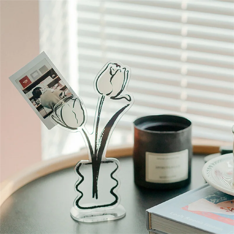 ABFM-Flower Ornament Notizclip Advanced Dark Wind Flower Convenience Folder File Message Photo Message Ornament