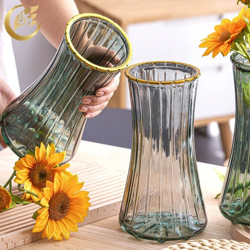 

Vases Modern Home Glass Vase Living Room Decor Flower Vase Decoration Bedroom Art Flowers Table Decoration Desk Decoration