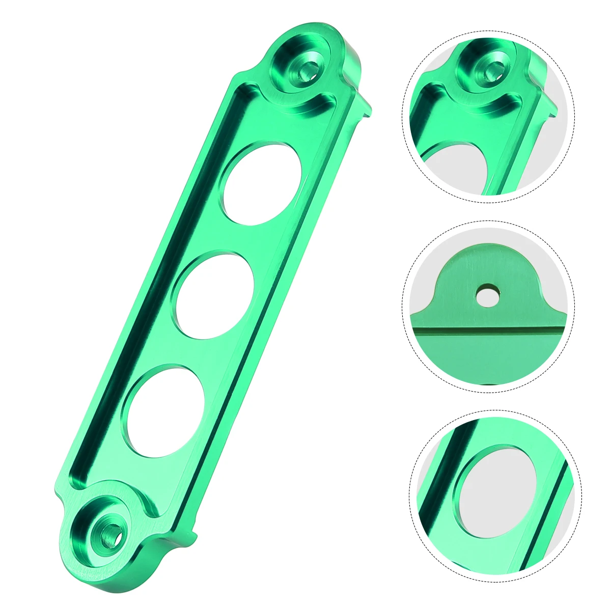 

1pc Car Modified Aluminum Alloy Rack Buckle Green Durable Fixing Bracket Wear Resistant Tie For Truck Racing