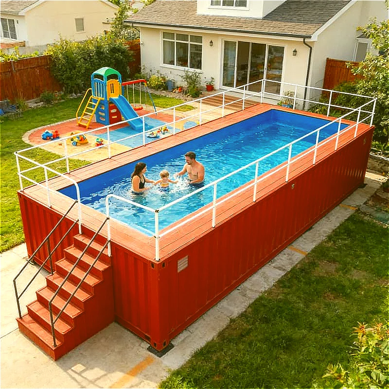 Shipping Container Pool Container Swimming Pool Luxury Above Ground Stainless Steel for Hotel Resort Outdoor Pool Customized