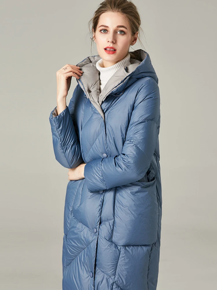 Simple Coats Down Lightweight Women Jacket Hooded Loose Commuter Puffer Coats Classy Fashion Outerwears Windproof Down Jackets