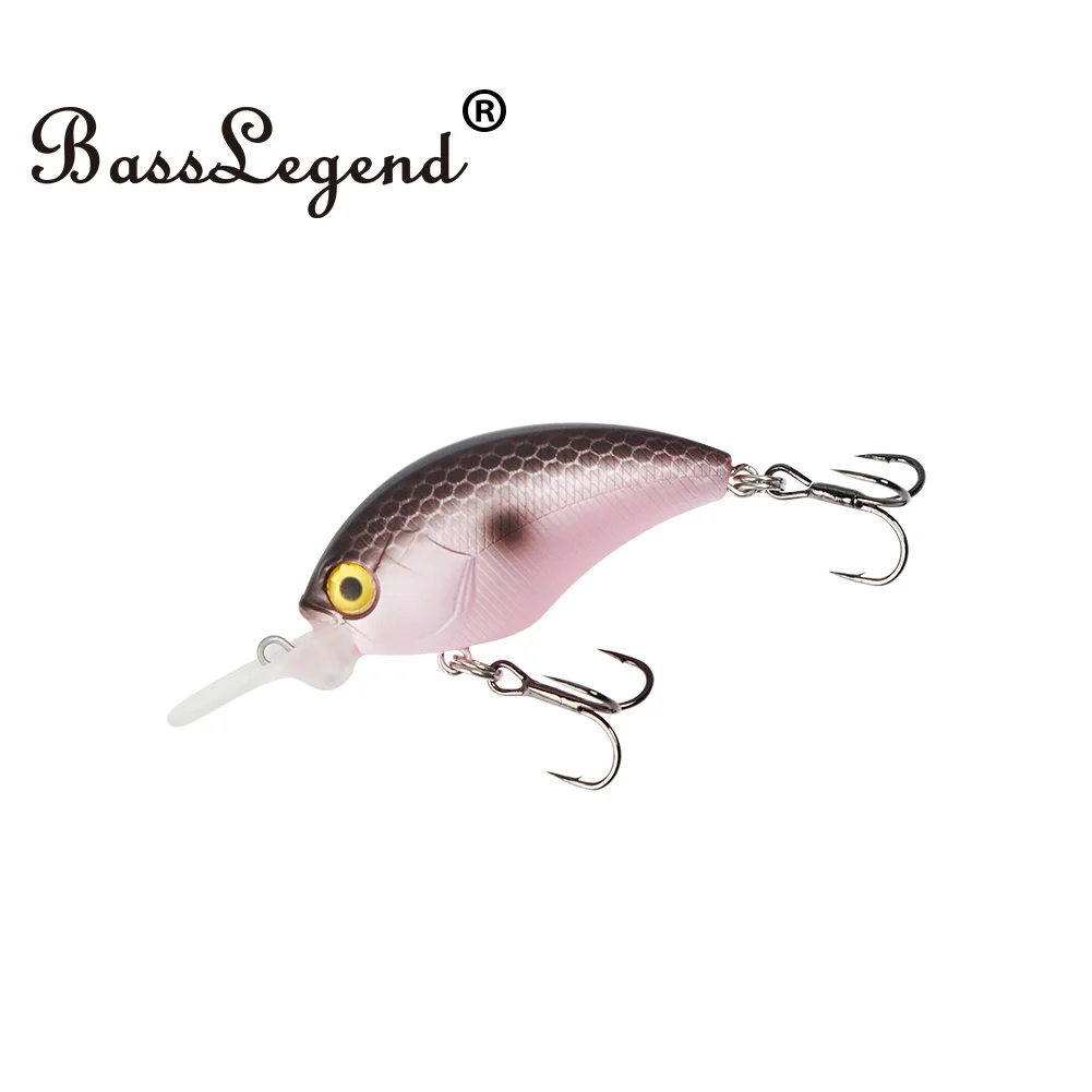 BassLegend Fishing Shallow Water Trout Lures Square Bill Crankbaits Diving Running Crankbait Wobbler Black Bass 45mm 6g