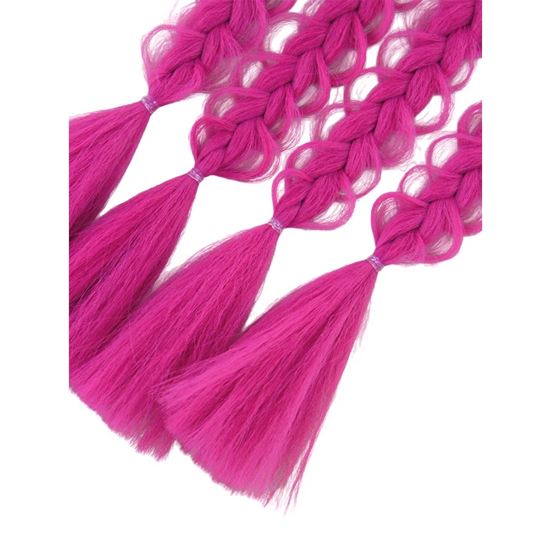 Lila Geflochtene Pferdeschwanz-Haarverlängerungen, Bubble Braid Synthetisches Haar mit Quasten für Cosplay und Partys – Detail 21