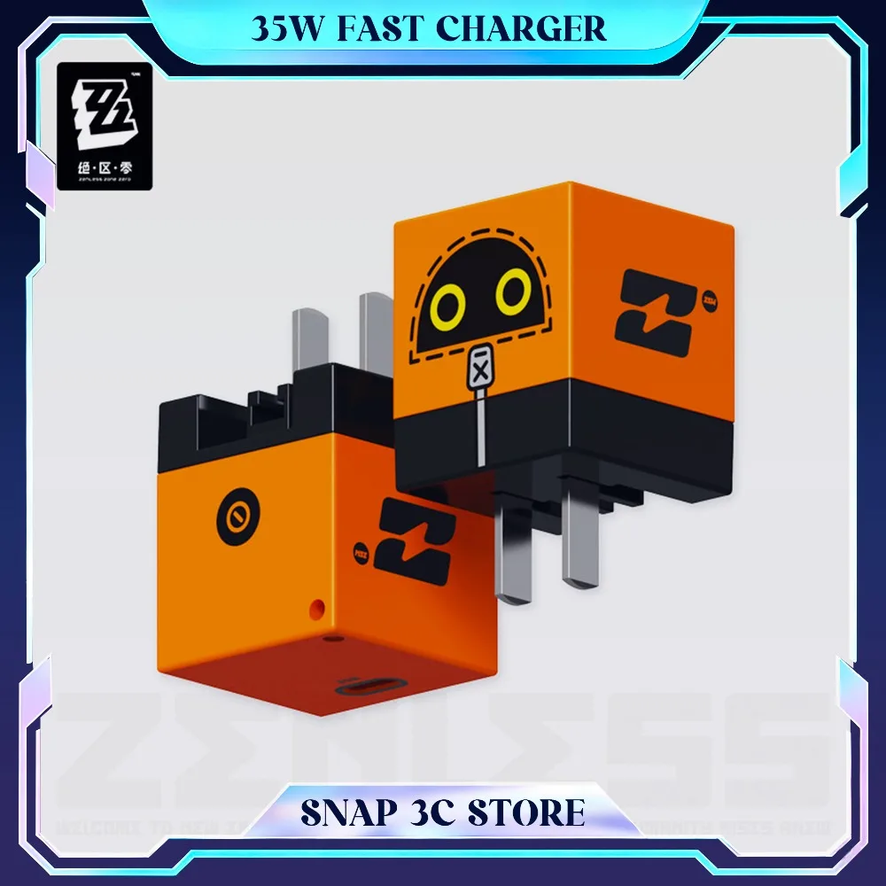 Cargador Rápido GaN de 35W Zenless Zone Zero, Serie Original Bangboo Rush Power, Funda de Silicona Cosplay, Regalos de Cargador de Teléfono