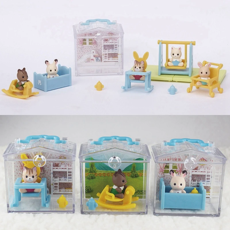 Genuine Japan Syvalnin Family Rabbit Sambell Simulation Models Kawaii Cute Miniature Scene Gacha Capsule Toys Gift