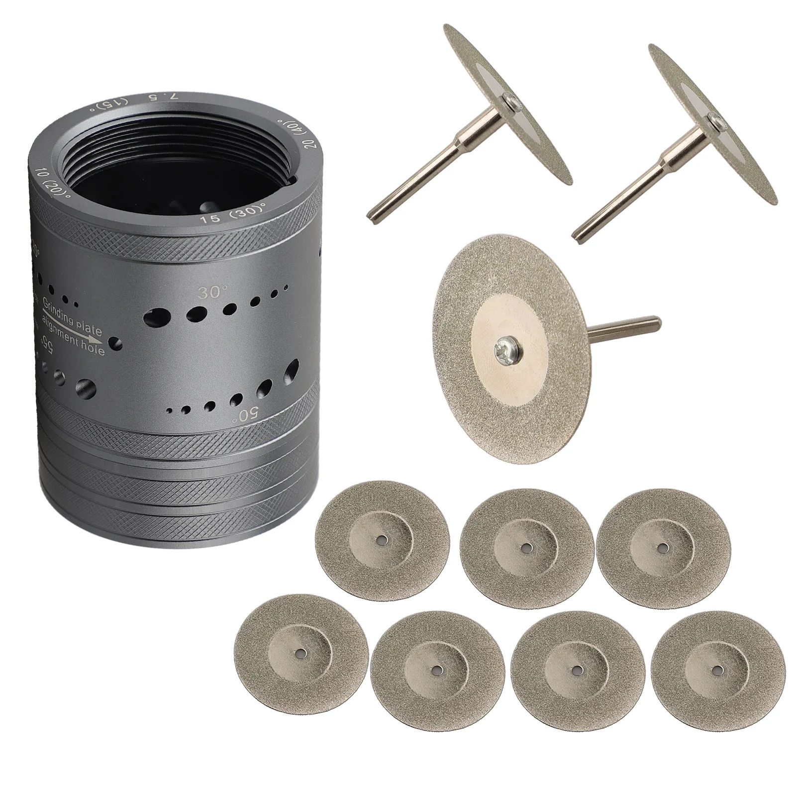 14pcs/set Tungsten Electrode Sharpener Grinder Head TIG Welding Tool 8 Angled Hole Sharpener Double-sided Grinding Wheels