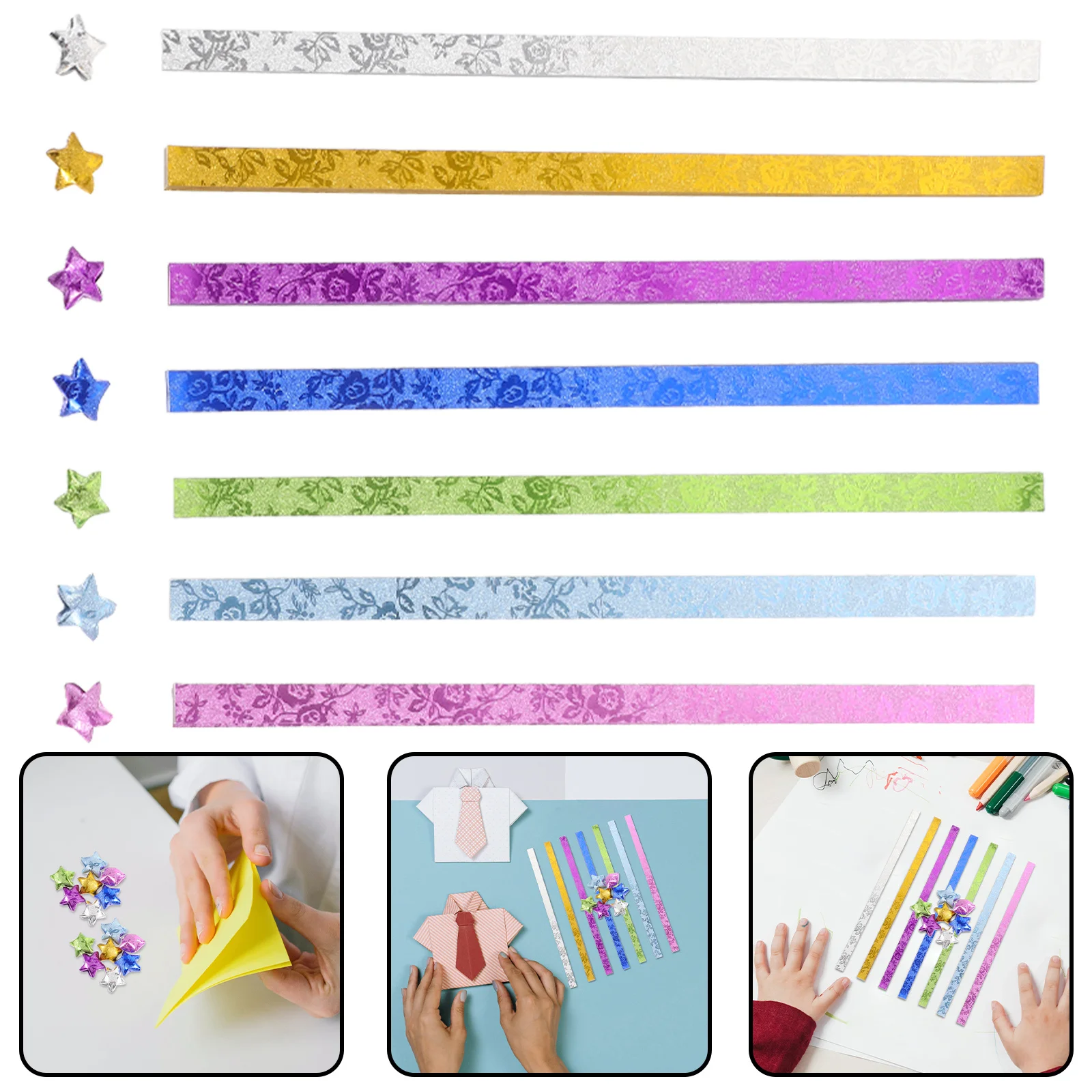 140Pcs Paper Stars Strips Origami Star Paper Multi-Functional for Halloween Valentine's Day Decor Origami Star Strips