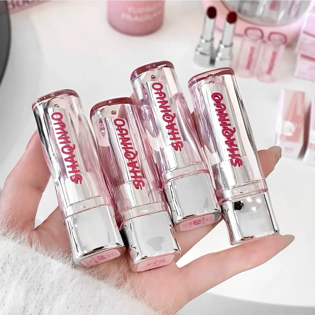 Shaqinuo Jelly Not-Stick Cup Lipglazuur Semi-Transparante Lipgloss Efficiënte Hydraterende Spiegel Lippenstift Blijvende Voedende Make-Up