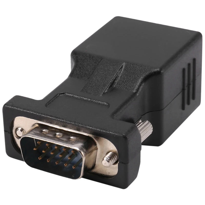 Macho del extensor VGA al adaptador del cable de red LAN CAT5 CAT6 RJ45