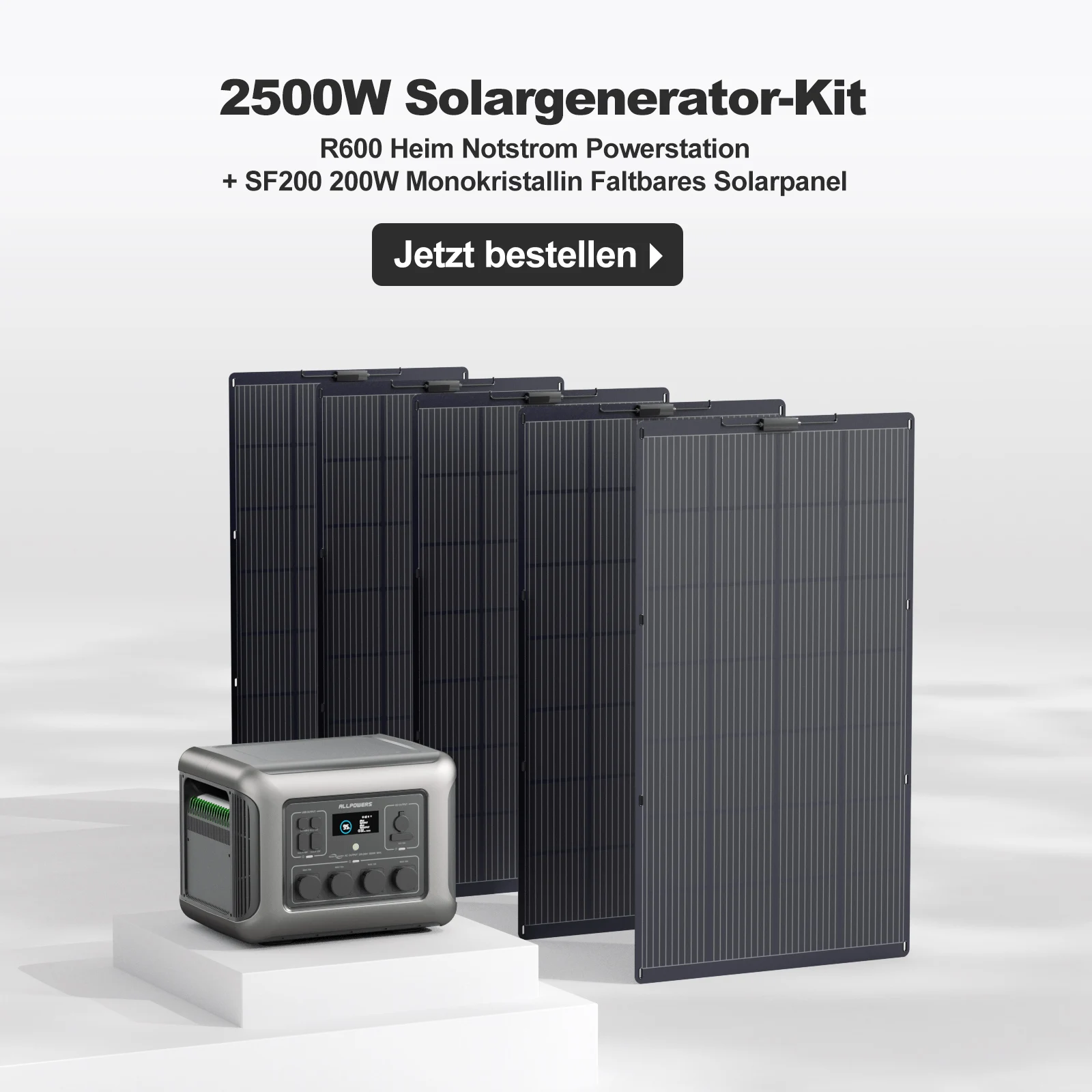 ALLPOWERS AC2500W+PV400W Solar Generator Kit Solar Panels 2016WH Lithium Power Station Portable Solar Lifepo4 view 2