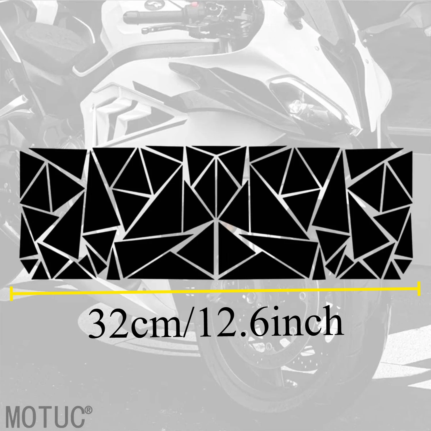 2D Flat Geometric Crack Vinyl Sticker, Waterproof UV Resistant, for Motorcycle Bicycle Rim Fairing Decor, Holiday Gift