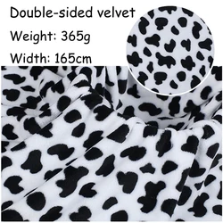 160 Cm Breed Dubbelzijdig Flanel Koe Print Fluwelen Kleine Koe Coral Fleece Thuis Kleding Pyjama Badjas Stof Deken doek