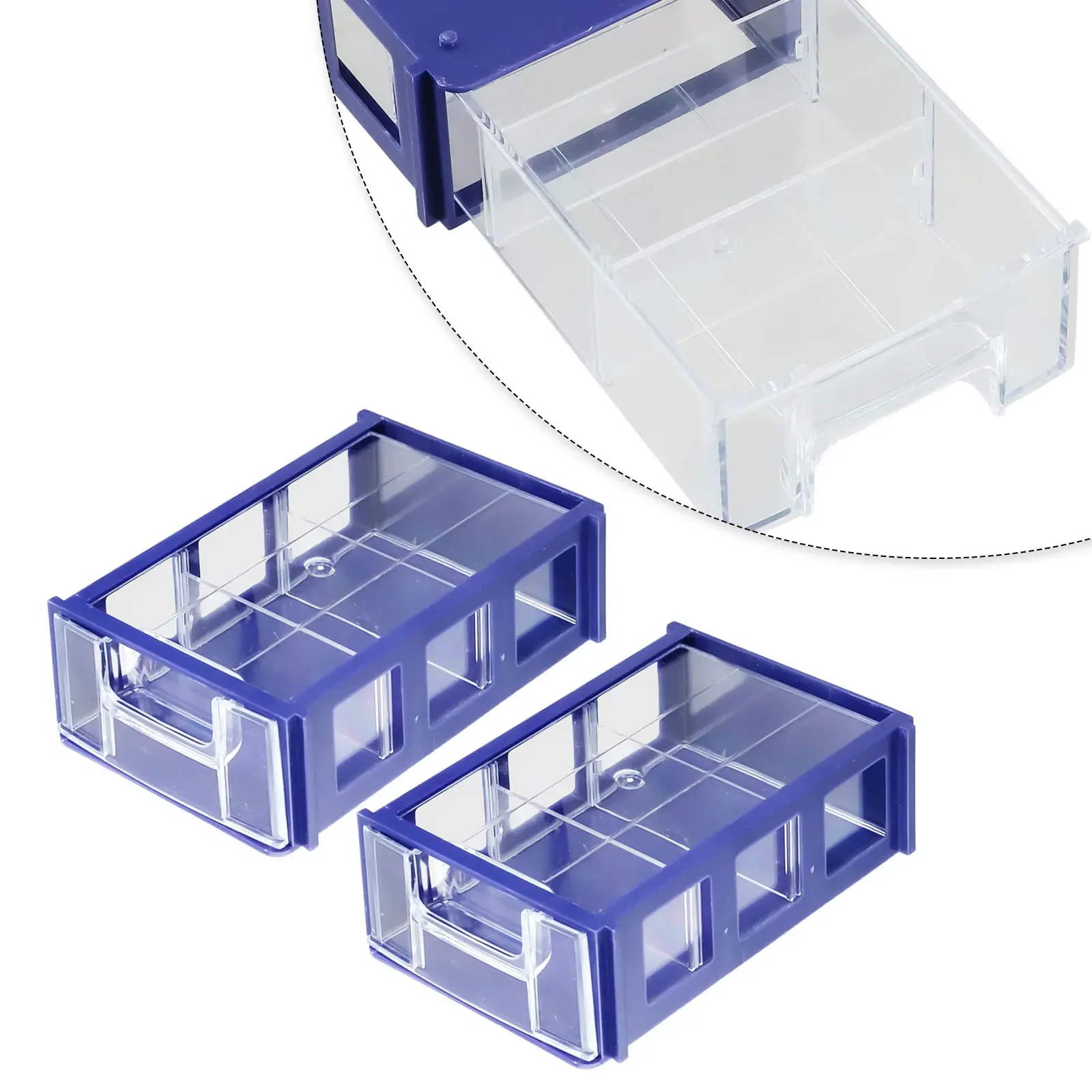 Scatola portaoggetti per contenitori scatole portaoggetti impilabili in plastica facili da installare viti per componenti trasparenti da 140*85*40mm