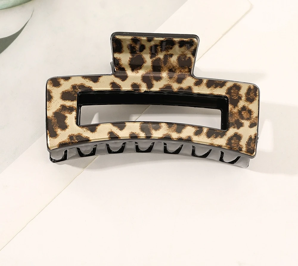 Muweordy جديد خلات مخلب كليب ليوبارد مشبك شعر كبير هندسي الجوف مربع كراب مشبك شعر للنساء فتاة إكسسوارات الشعر #5
