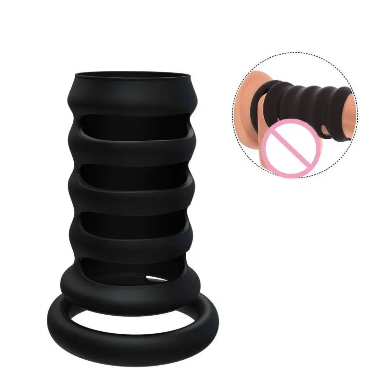 portableSoft Elastic Silicone Penis Ring Reusable Body Safe Hypoallergenic Adult Sex Toy for Men Couple Bedroom Play view 2