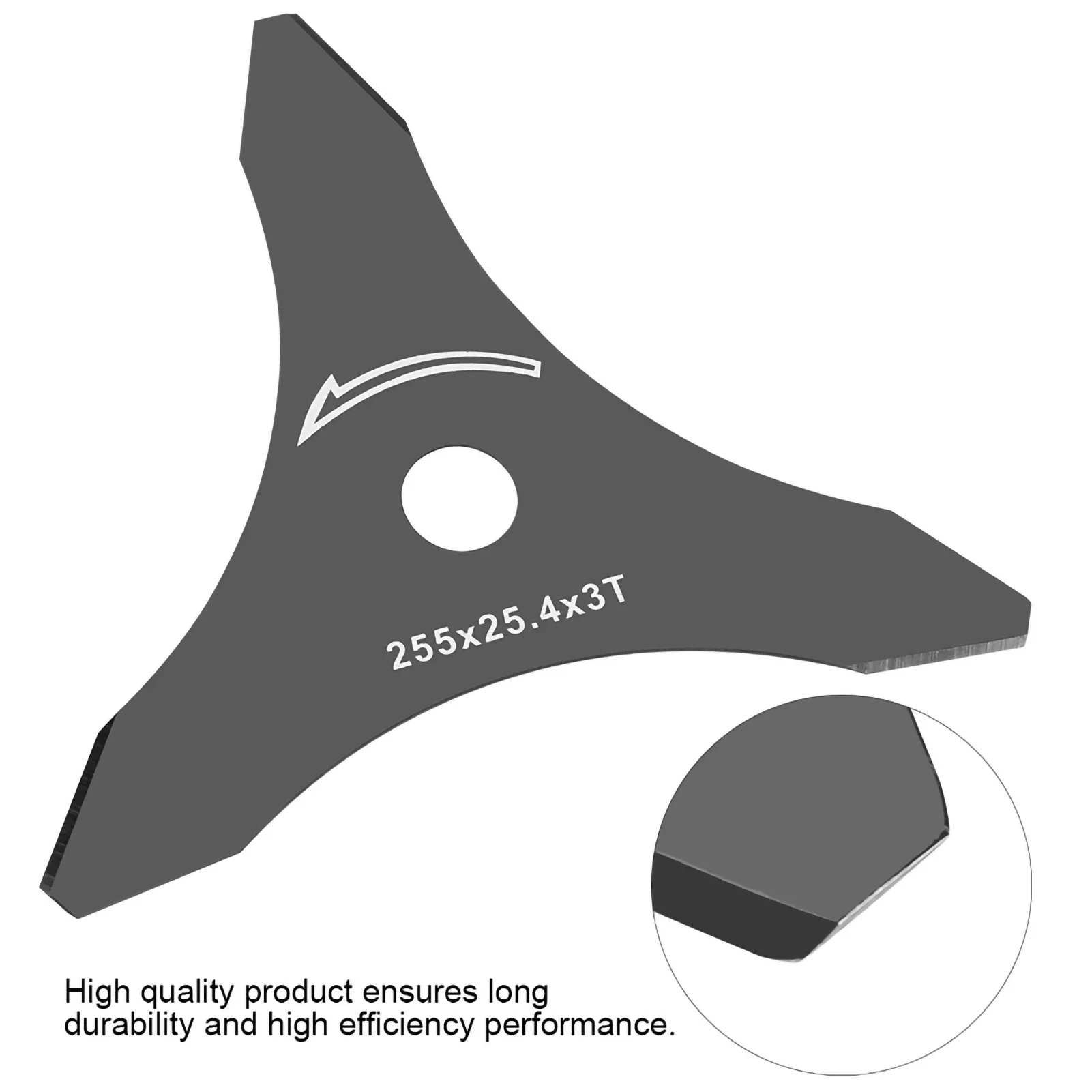 Universal 10" x 3T Brush Cutter Blade - 3-Tooth Replacement for Most Straight Shaft Trimmers, Lawn Care & Landscaping Tool