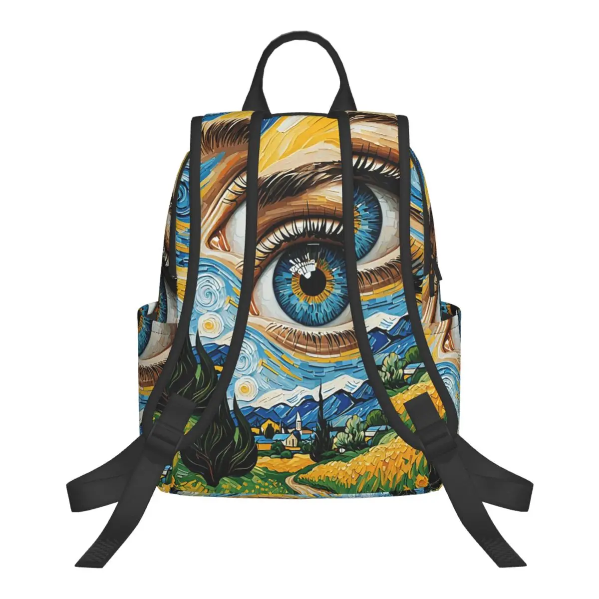 The Starry Night By Vincent Van Gogh Student Backpack School Bag Hiking Travel Daypack for Men Women Bookbag Shoulder Bags