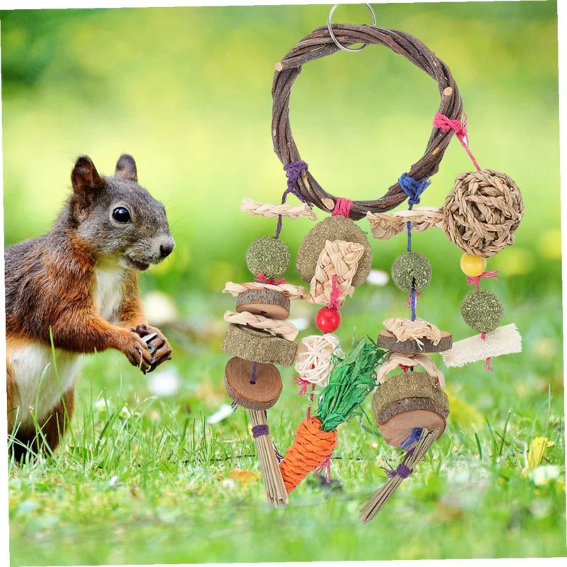 

Шампуры для измельчения зубов для морских свиней, хомяков и кроликов для жевания, плетеные из натуральных яблочных ветвей, ручная работа, 2шт.