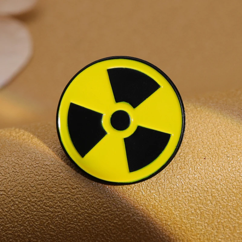 Creative Radioactive Radiation Logo Enamel Pins Warning Sign Brooches Gothic Lapel Backpack Badges Chemical Elements Jewelry