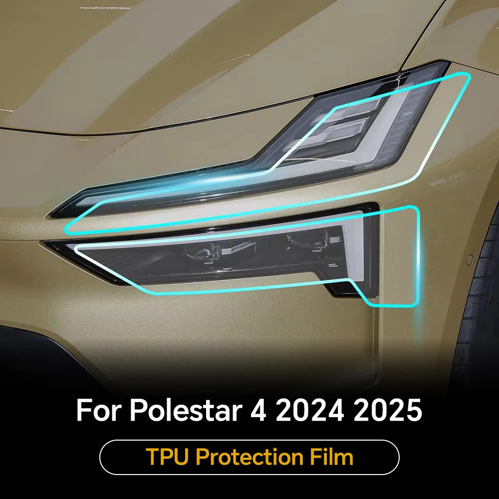 For Polestar 4 2024 2025 Headlight A B Pillars Anti-Scratch TPU Protection Film Pre-cut PPF Clear Bra Resistant Invisible Cover