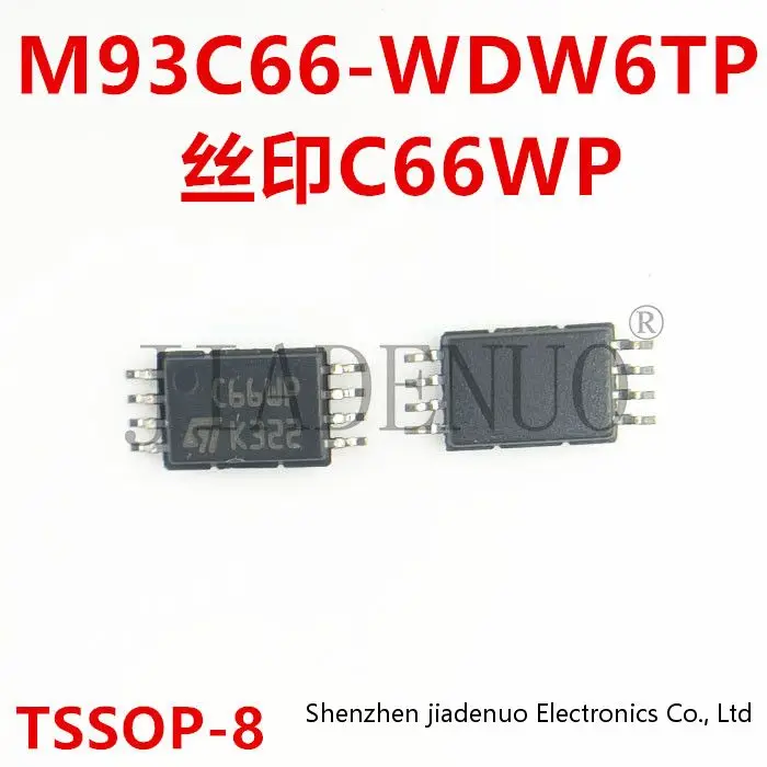 (2-5pcs)100% New M93C66-WDW6TP silk screen C66WP chip TSSOP8 memory  chipset