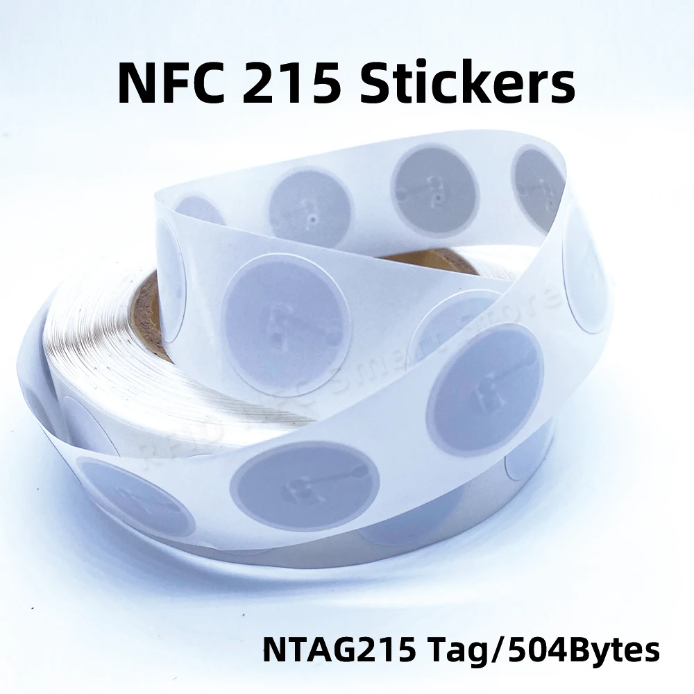 NFC 태그 NFC215 라벨 NTAG 215 스티커 태그, RFID 스티커, 명함 게임 블루투스 URL용, 모든 NFC 휴대폰용, 14443A, 13.56MHz