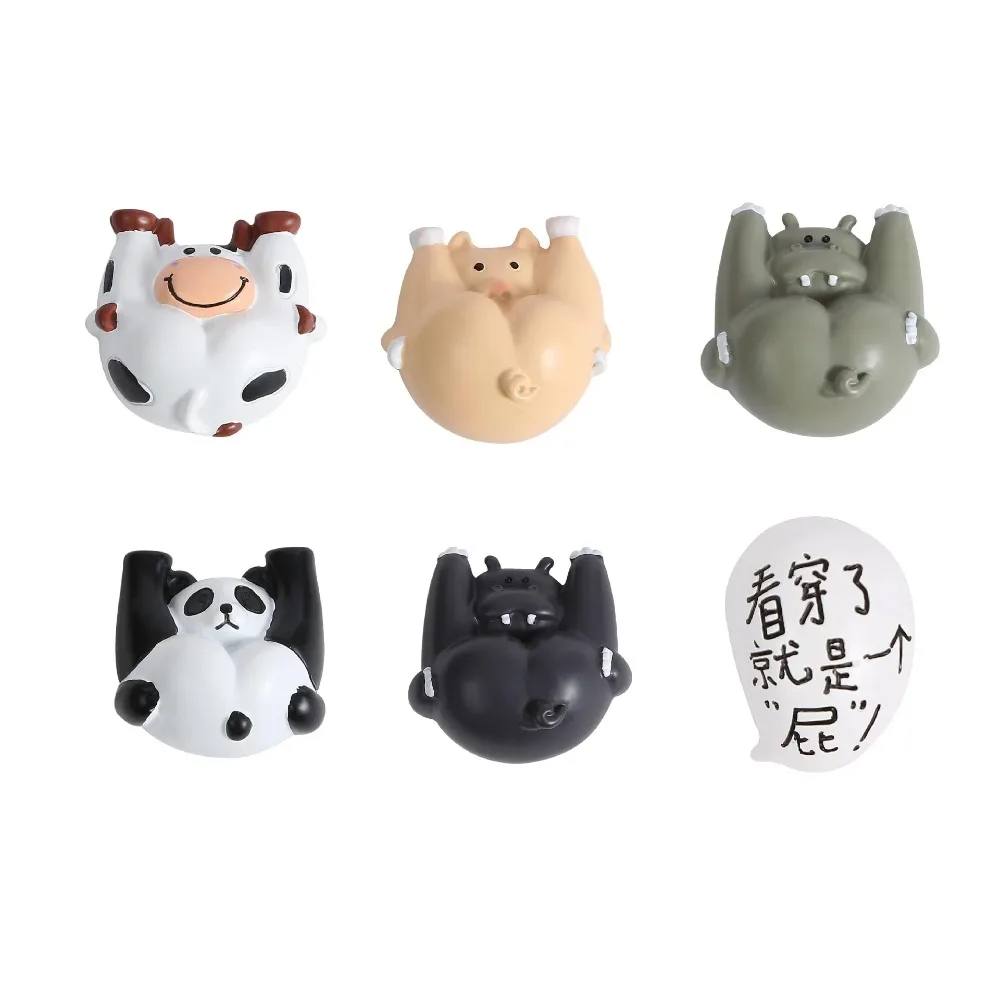 Cute Cow Hippo Butt Refrigerator Sticker Home Decoration Message Board Magnetic Tape Toys Cartoon Fun Animal Panda Fridge Magnet