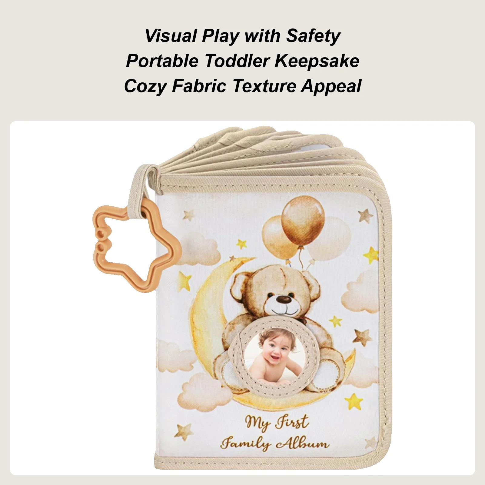 

Toddler Family Picture Album Soft Photo Cloth Book Family Album Educational Keepsake Holds 17 Pictures Decoration For Home
