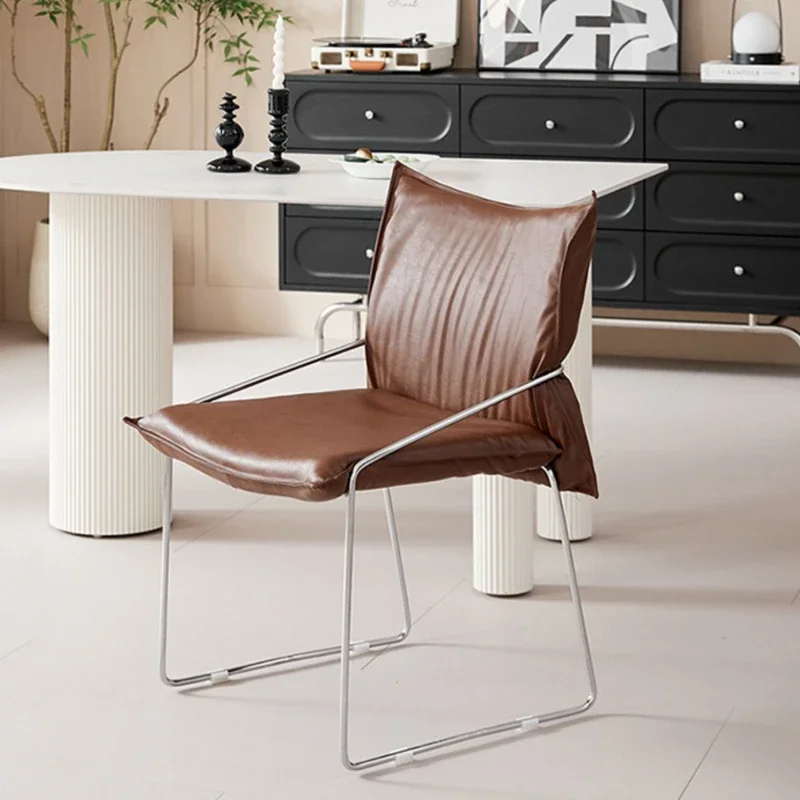 Designer Upholstered Dining Chair, Luxury Study Lounge Chair, Modern Makeup Seat, Comfortable Backrest Chair for Home Offices