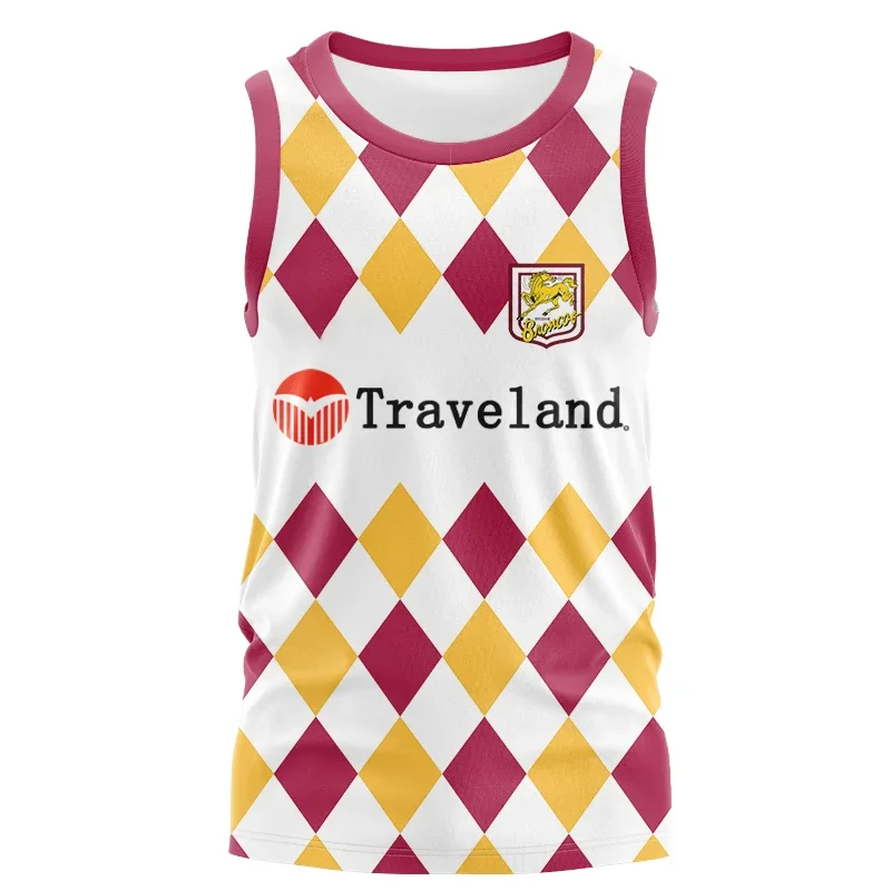 

1995 Brisbane Broncos Retro Rugby Singlet Vest Jersey T-Shirt Size: S-XL-5XL ( Print name and number )