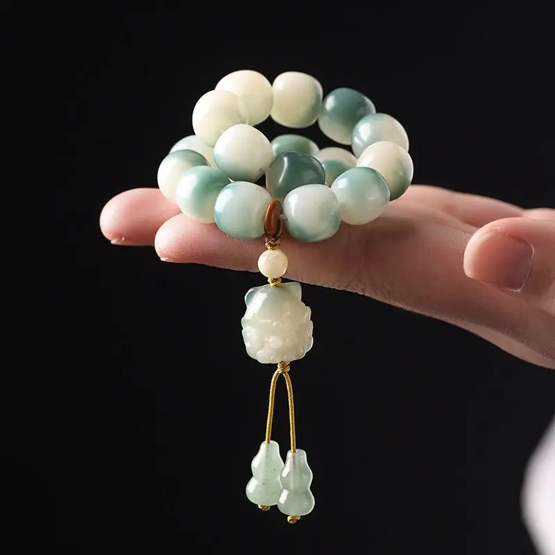 

Chinese Landscape Bodhi Root Bracelet Old Beads Moe Cat Claw HandString WenPlay Hand-held Men and Women's Soft Finger Plate Play