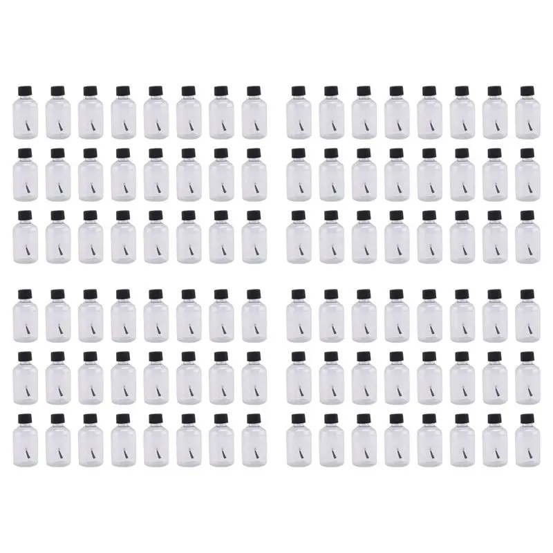 

ABKJ-96 Pcs Plastic Empty Glue Bottles With Brushes 1.7 Oz Art Empty Paint Bottles Glue Toddlers Kids Art Crafts Supplies