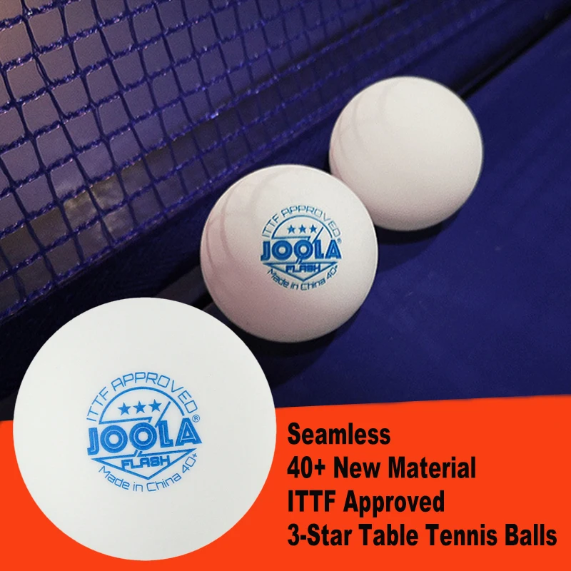 Joola Flash 3-Star Table Tennis Balls 6Balls 40+ New Material Seamless Elastic ITTF Approved Ping-Pong for Professional Athletes