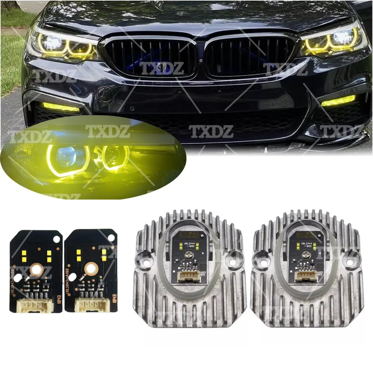 

Новые платы дневных ходовых огней для 2018-2020 BMW G30 G31 F90 M5 G31 G32 GT 520i 530e 540i M550iX Модуль фар DRL желтый