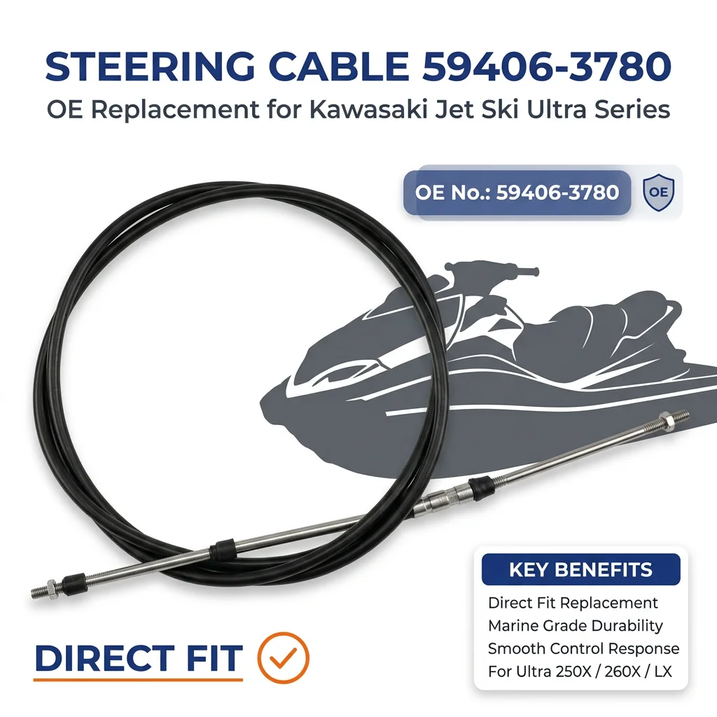 For Kawasaki Ultra LX 2007-2009 59406-3780 Steering Cable For Kawasaki Ultra 260LX/260X 2009 Ultra 250X 2007 2008