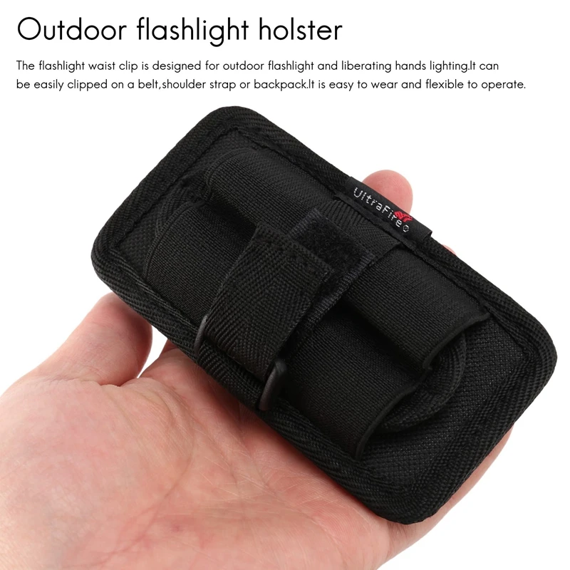 Outdoor Flashlight Cover Durable Nylon Flashlight Set Pu360 Degree Rotatable Clip Belt Carrying Case Adjustable Size Flashlight