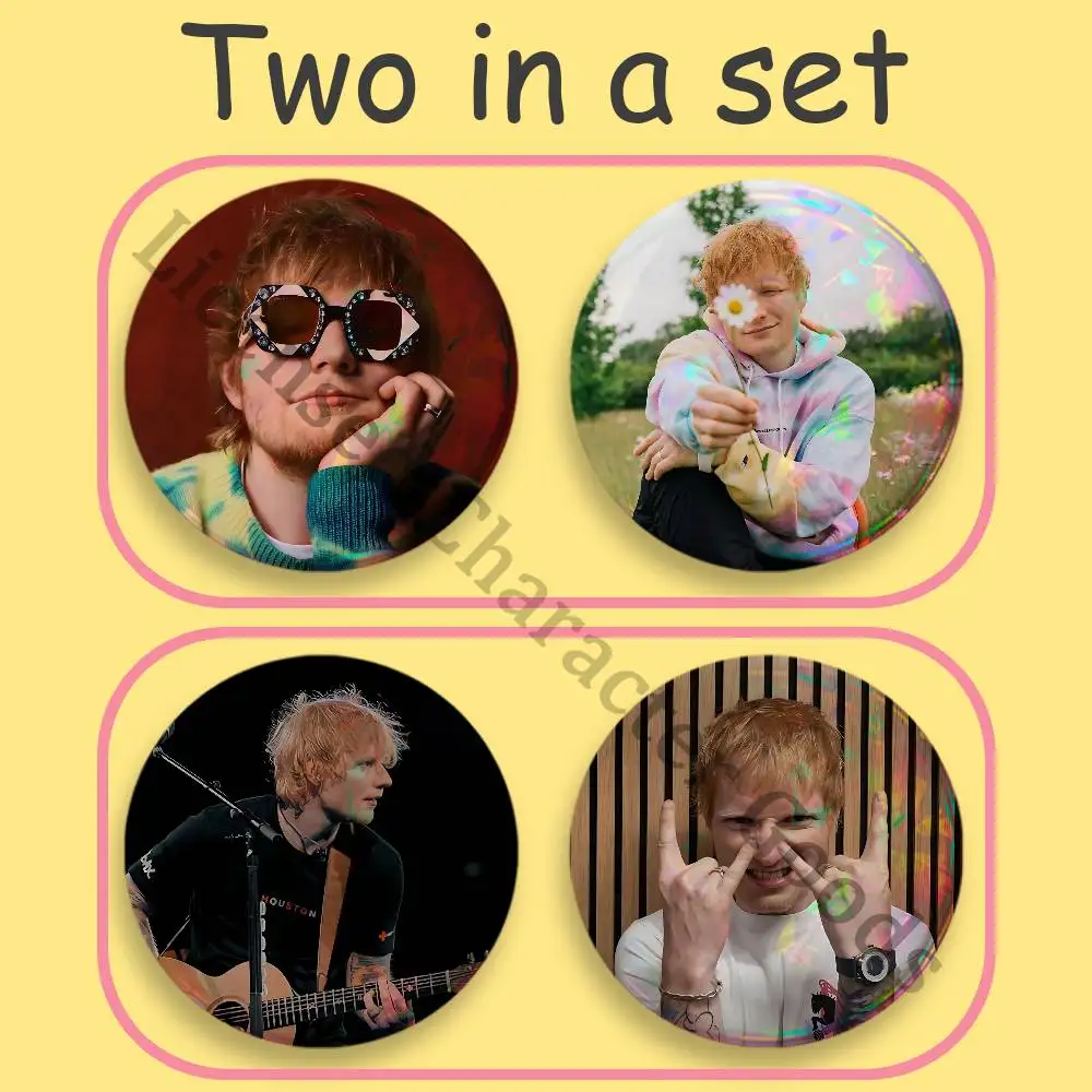 ed S-Sheeran 2-piece set Badges Anime Merchandise Cosplay Nijigen Otaku Culture Large 75 58 44 32 25 mm Mini