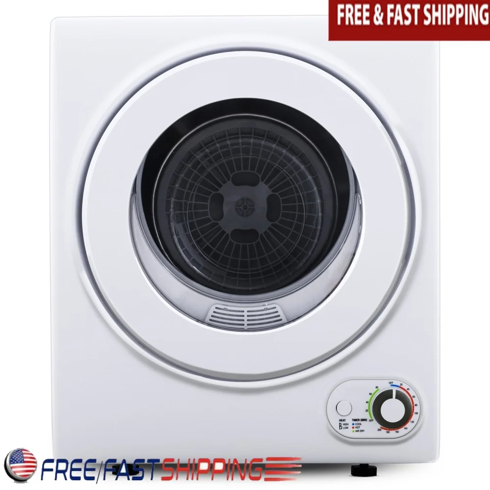 

Портативная сушилка для одежды 1,5 куб. фута, 850 Вт, фронтальная нагрузка, таймер 200 минут, энергоэффективный компактный дизайн, идеальная квартира, общежития, автофургоны