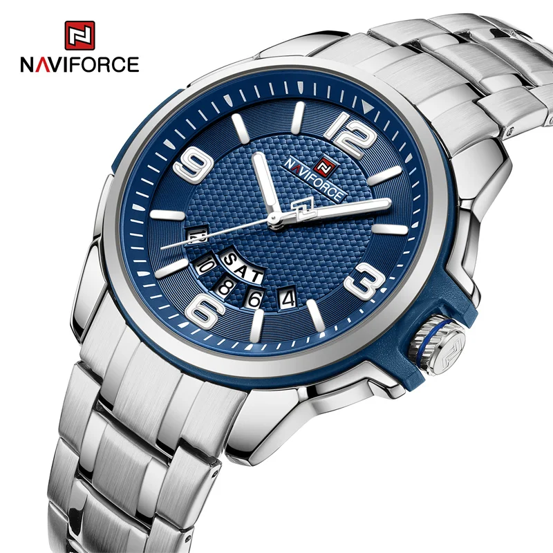 NAVIFORCE Brand Luxury Men\'s Watch Quartz Stainless Steel Waterproof Wristwatches Classic New Business Clock Relogio Masculino