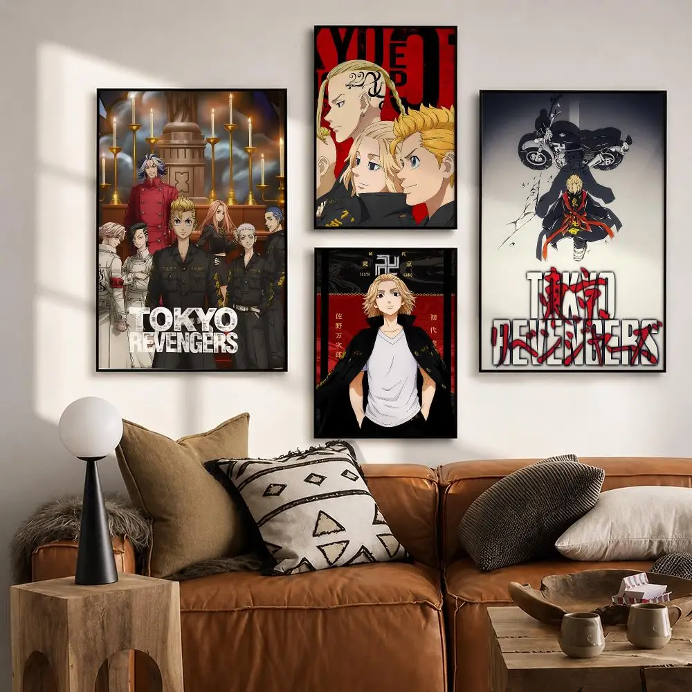 Manga Style Tokyo Revengers Poster HD poster wall art self-stick no-residue for home cafe office great gift